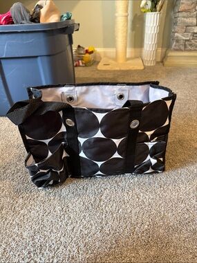 thirty-one Black and White Circle Print Tote